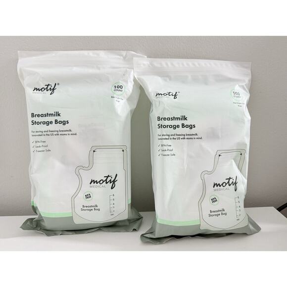 Motif Medical Breast Milk Storage Bags 8oz Single Use Bags 200 Count BPA-Free - Picture 1 of 4